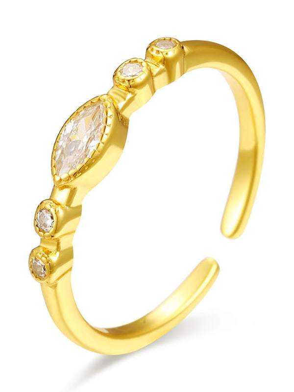 925 Sterling Silver Cubic Zirconia Irregular Minimalist Band Ring