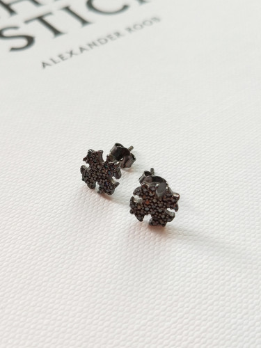 Sterling Silver Black Gun plated minimalist cross stitch Earrings