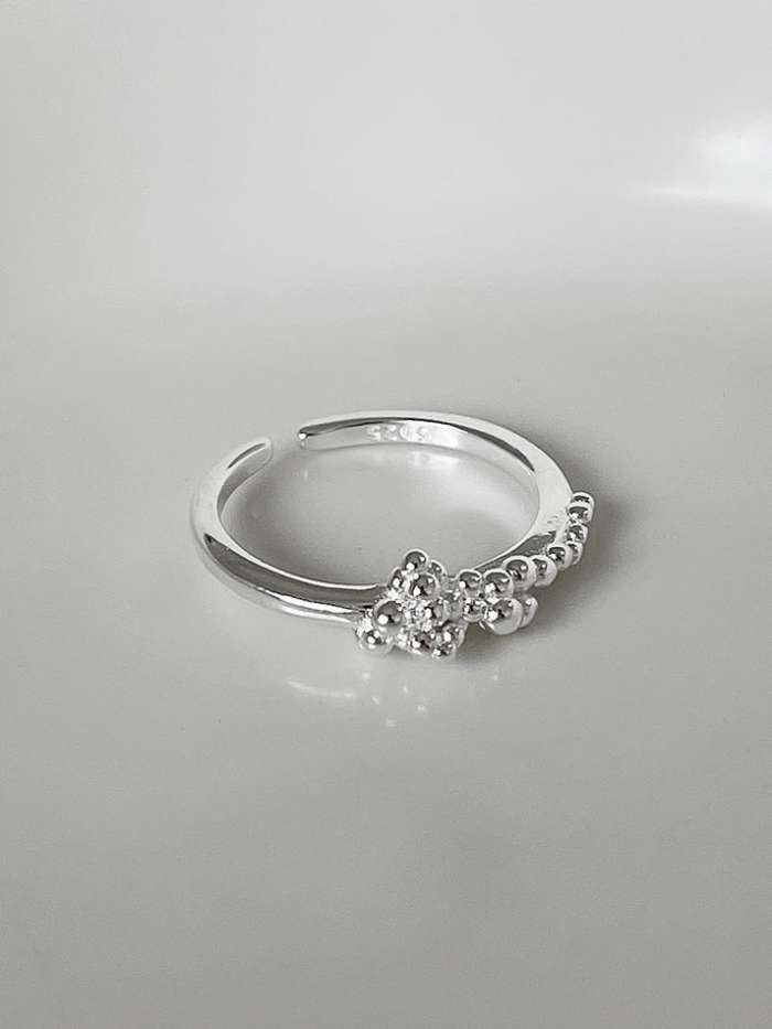 925 Sterling Silver Bead Round Minimalist Band Ring