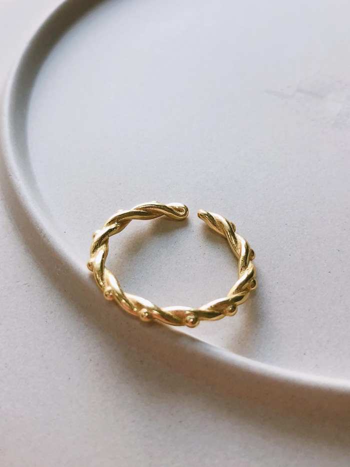 925 Sterling Silver Cubic Zirconia Geometric Minimalist Band Ring