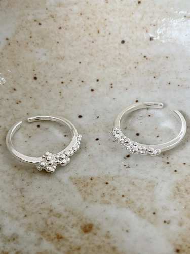 925 Sterling Silver Bead Round Minimalist Band Ring