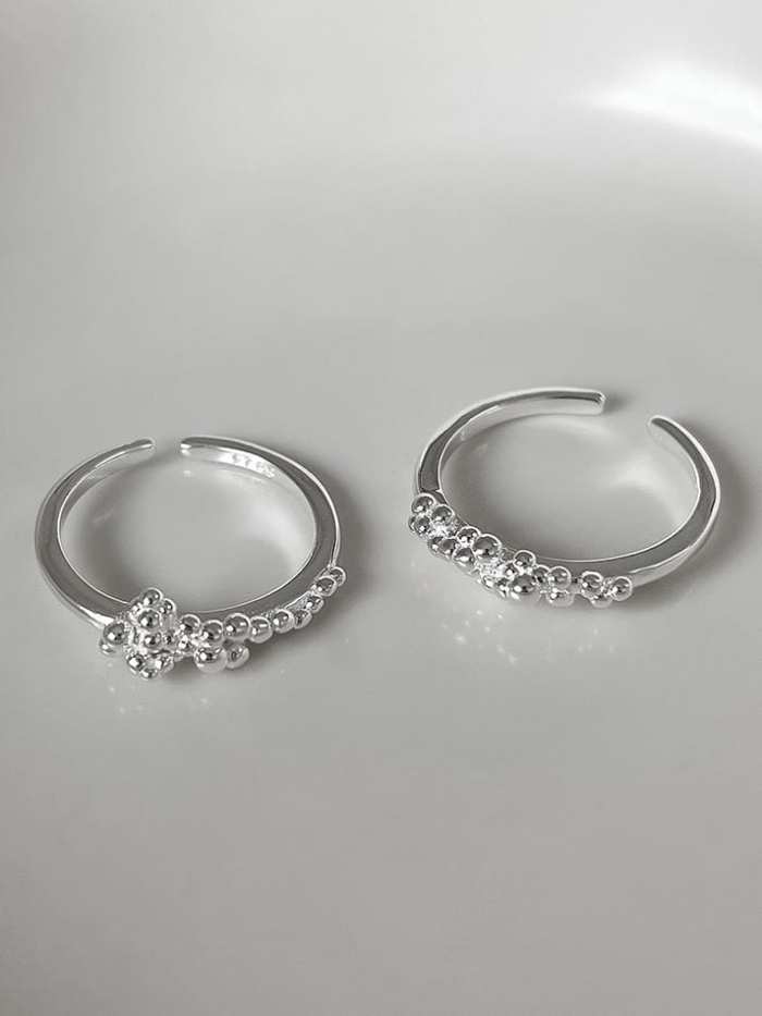 925 Sterling Silver Bead Round Minimalist Band Ring