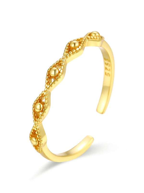 925 Sterling Silver Bead Geometric Vintage Band Ring