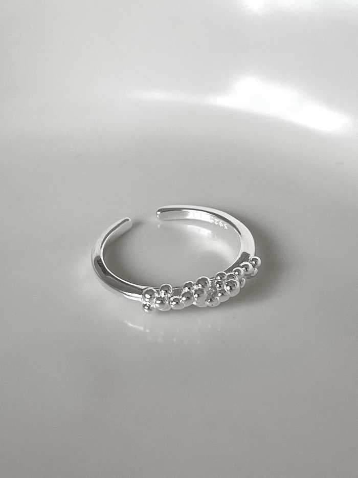 925 Sterling Silver Bead Round Minimalist Band Ring