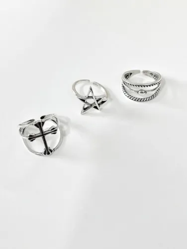 925 Sterling Silver Cross Minimalist Band Ring