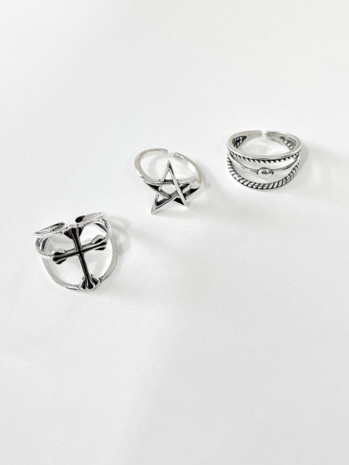 925 Sterling Silver Cross Minimalist Band Ring