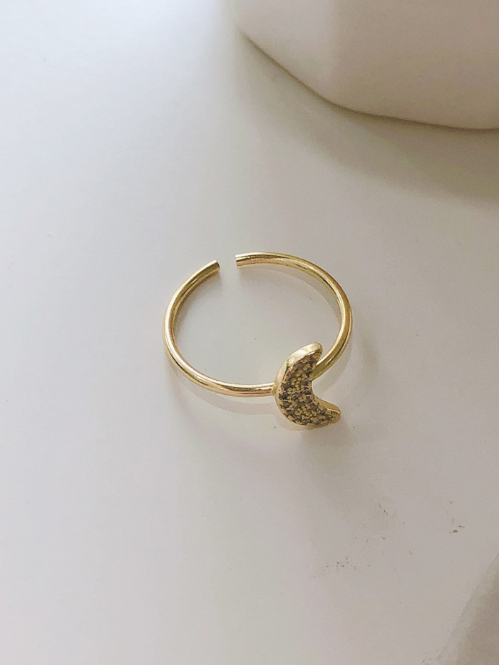 925 Sterling Silver With Gold Plated Simplistic Irregular Free Size  Rings