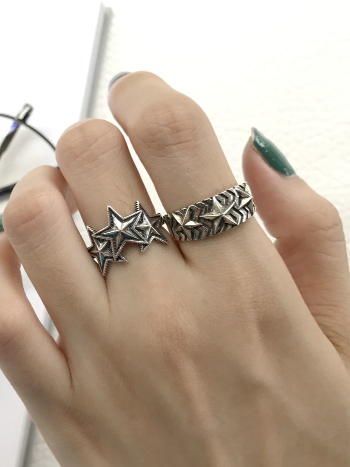 925 Sterling Silver Star Vintage Signet Ring