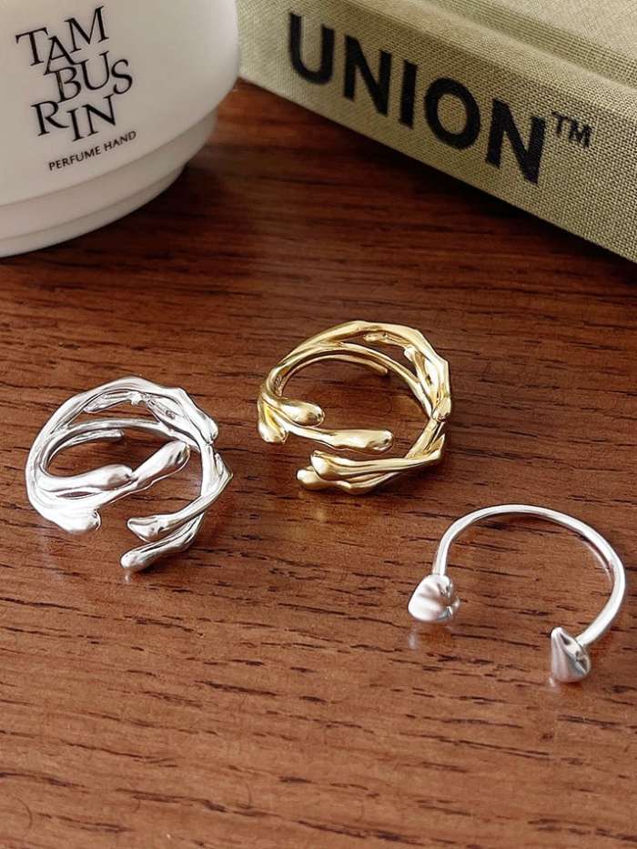 925 Sterling Silver Irregular Vintage Stackable Ring