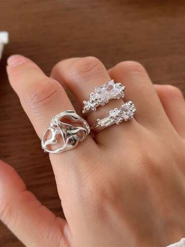 925 Sterling Silver Irregular Vintage Band Ring