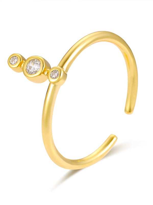 925 Sterling Silver Cubic Zirconia Irregular Minimalist Band Ring