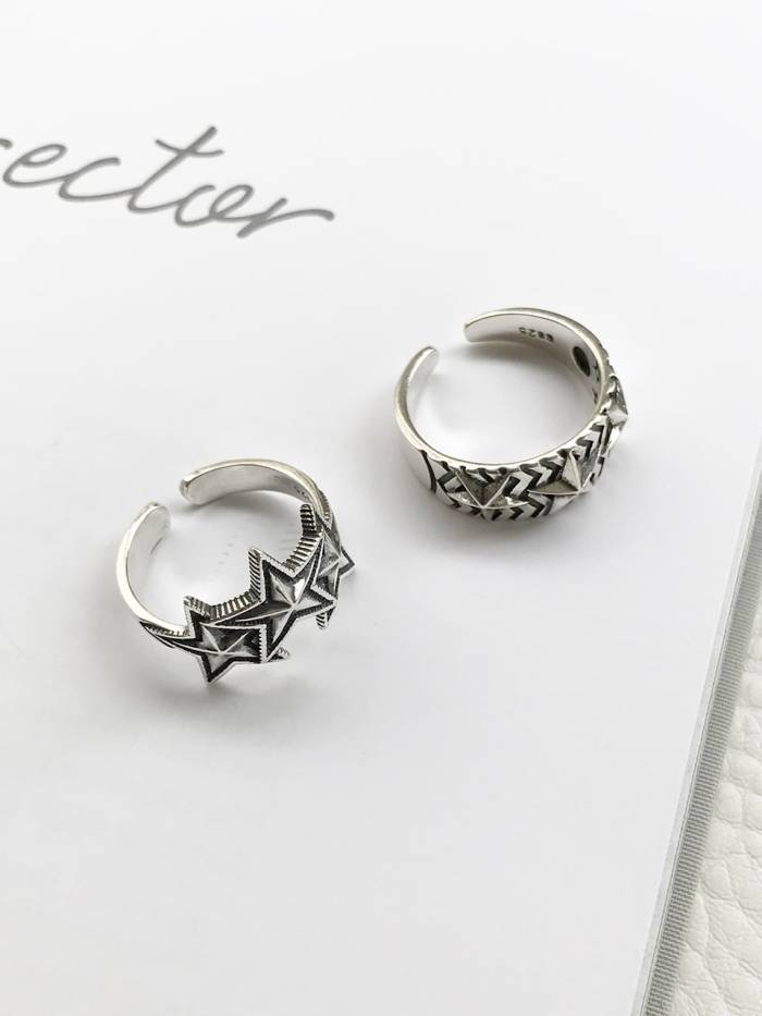 925 Sterling Silver Star Vintage Signet Ring