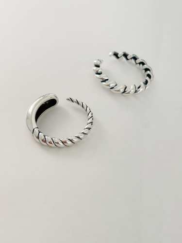 925 Sterling Silver Twist Irregular Vintage Band Ring