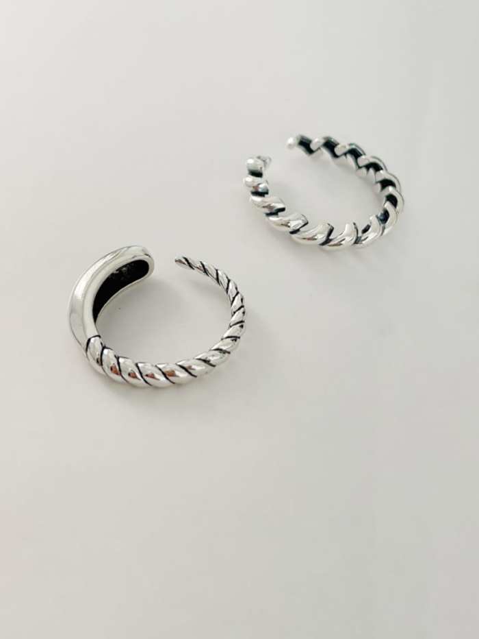 925 Sterling Silver Twist Irregular Vintage Band Ring