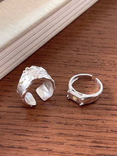 925 Sterling Silver Geometric Vintage Band Ring
