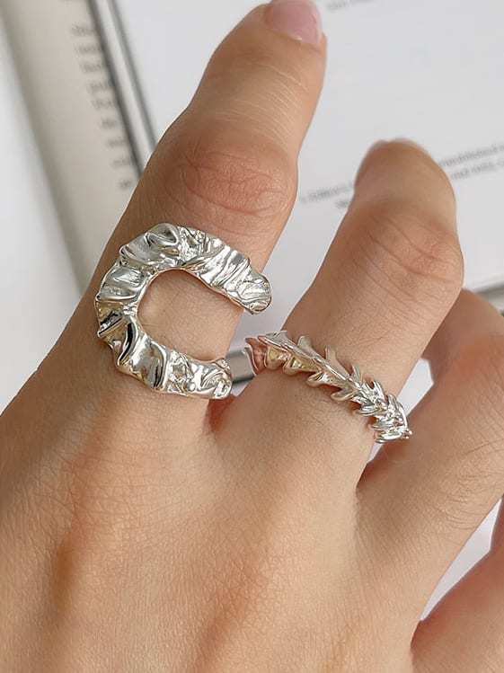 925 Sterling Silver Irregular Vintage Band Ring