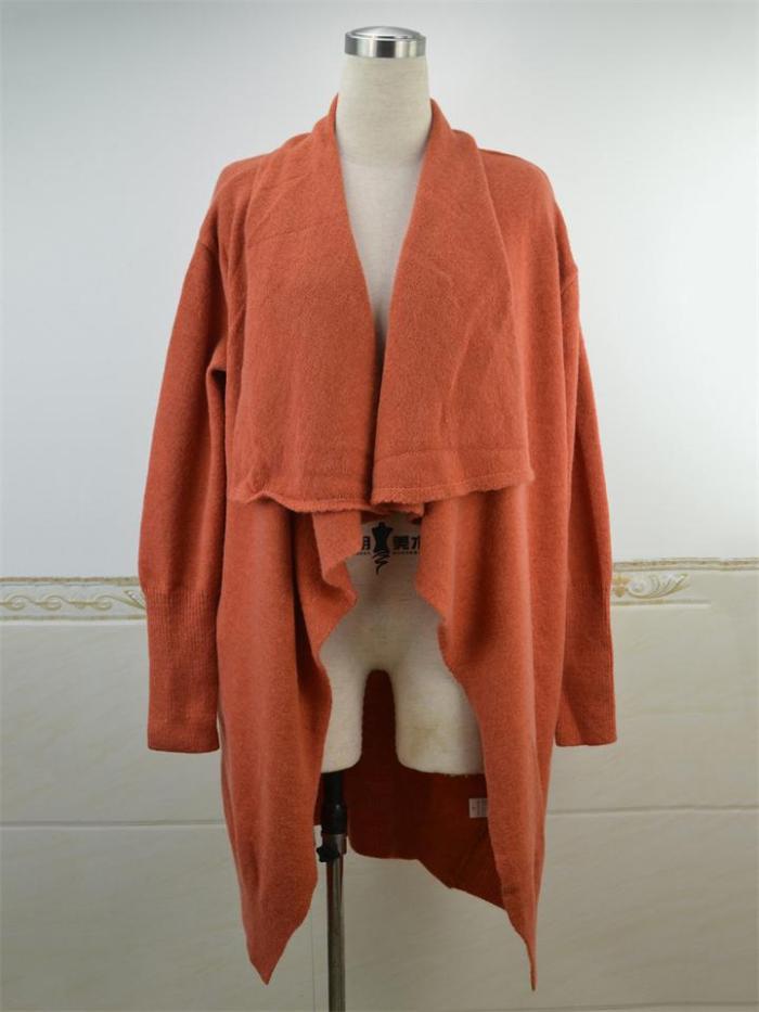 Temperament Solid Color Knitted Stylish Coat