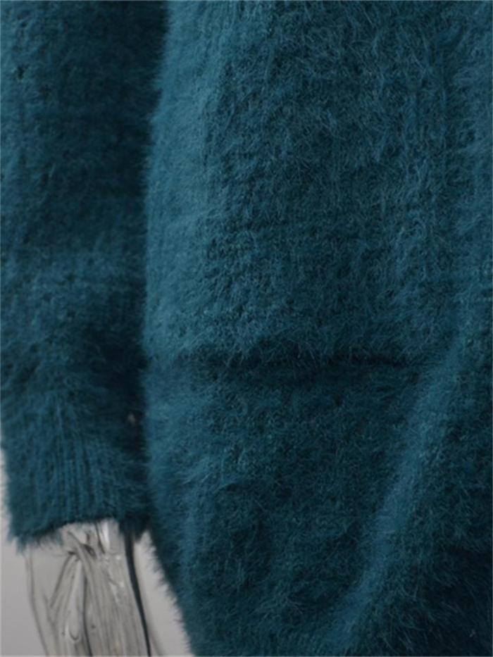 Fashion Open Front Knitted Solid Color Sweater Coat With Pockets