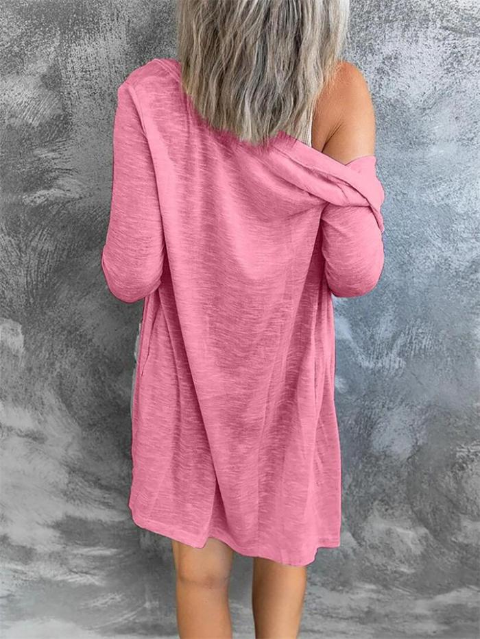 Women's Simple Style Button Solid Color Casual Long-Sleeved Coat