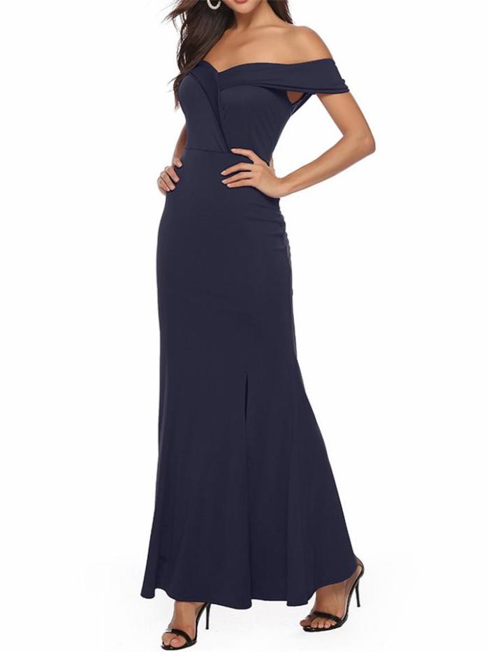 Decent Sweetheart Neck Sleeveless Slit Hem Bodycon Banquet Evening Dress