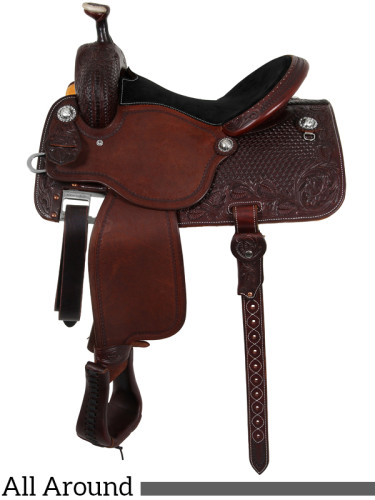 13.5 to 17 Martin Saddlery High Plains Black Rose All-Around Saddle 14-C3