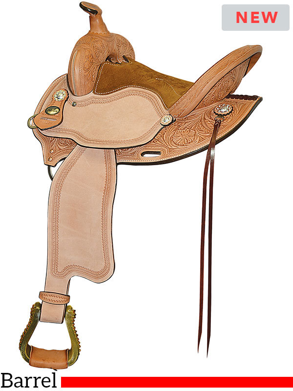 15 16 Fabtron Sunset Floral Tooled Barrel Racer 7724