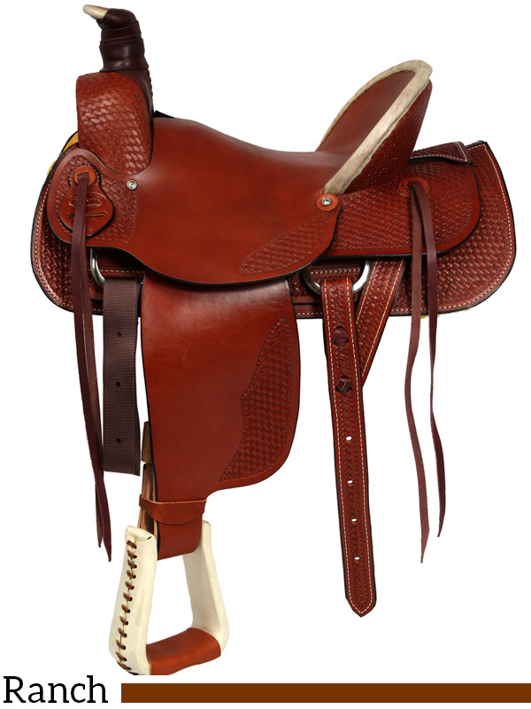 15 to 17 Dakota Hard Seat Ranch A-Fork Saddle 209af
