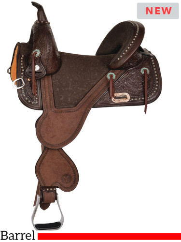 13.5 to 16.5 Circle Y Tammy Fischer Medium Horn Remuda Signature Treeless Barrel Saddle 1317 w/Free Pad