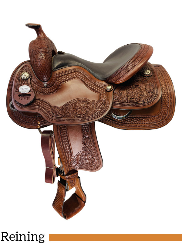 15.5 to 16 Crates Hand-Tooled Ladies Reining Saddle 4517