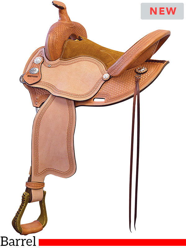 15 16 Fabtron Sunset Basket Tooled Barrel Saddle 7714