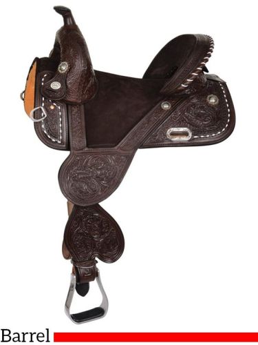 13.5 to 16.5 Circle Y Tammy Fischer Treeless Barrel Saddle 1315W w/Free Pad