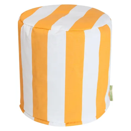 BBB20599433 Majestic Home Goods Vertical Stripe Pouf, Small, Yellow