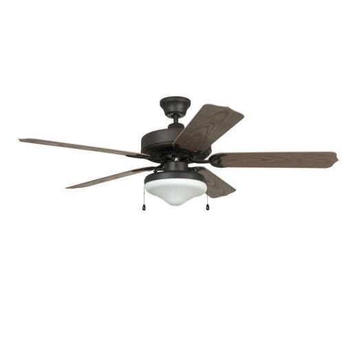 BBB15613201 Ellington All-Weather 52inch Ceiling Fan with Matte White Glass Light - Aged Bronze Brushed - Weathered Oak Blades