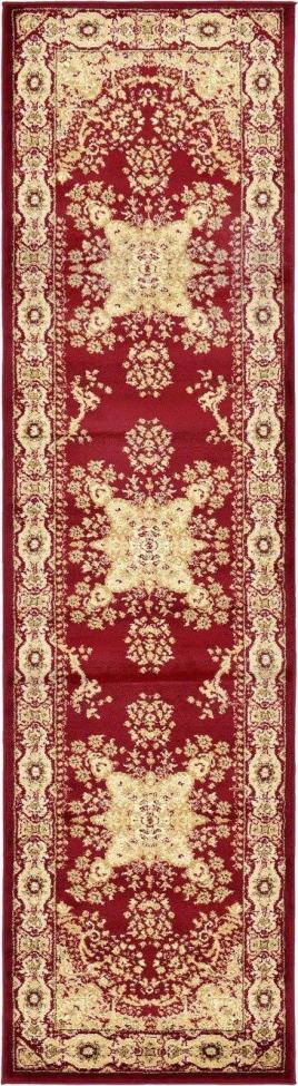 BBB19610375 Unique Loom Versailles Louis Red 2' 7 x 10' 0 Runner Rug