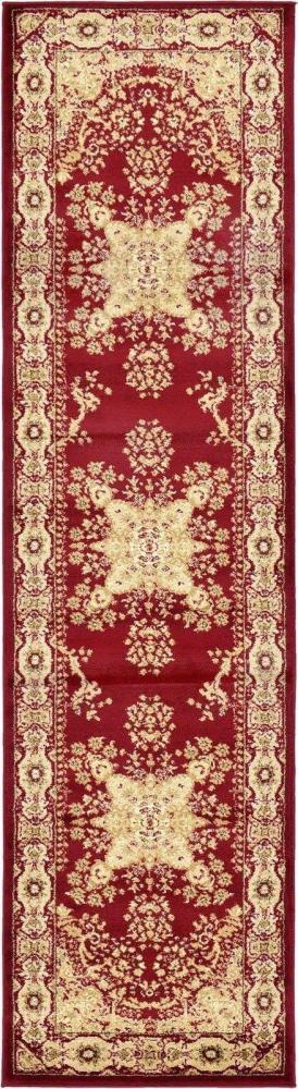 BBB19610375 Unique Loom Versailles Louis Red 2' 7 x 10' 0 Runner Rug