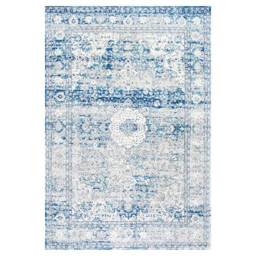 BBB22322189 nuLOOM Vintage Medallion Rug - Blue - Size 4' x 6'
