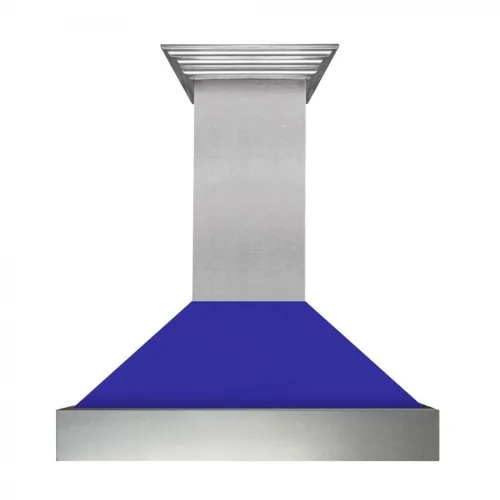 BBB23668115 ZLINE - 48inch DuraSnow Stainless Steel Range Hood with Blue Matte Shell - 8654BM-48
