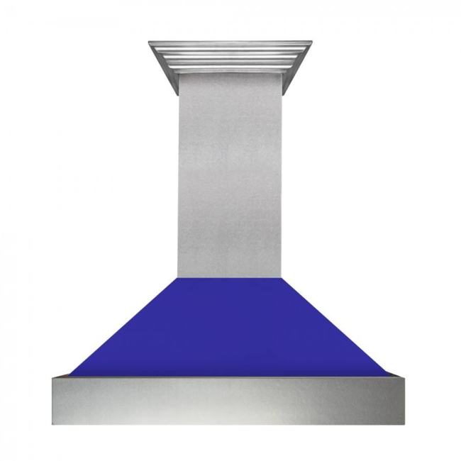 BBB23668115 ZLINE - 48inch DuraSnow Stainless Steel Range Hood with Blue Matte Shell - 8654BM-48