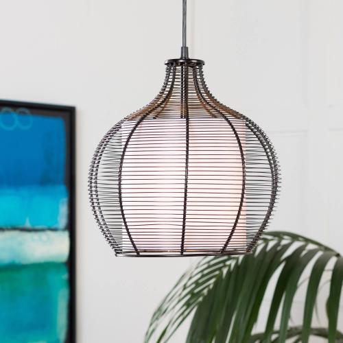 BBB21466786 Kamala Transitional Black 12.75inch Pendant Lighting Fixture