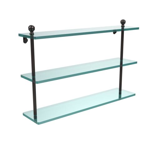 BBB24866655 Allied Brass Mambo Collection 22 inch Triple Tiered Glass Shelf Oil Rubbed Bronze
