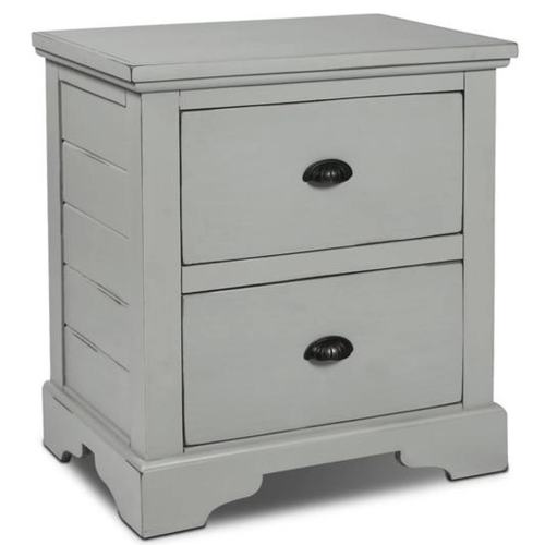 BBB19632951 Rustic Solid Pine Wood Distressed Night Stand / End Table with Drawers