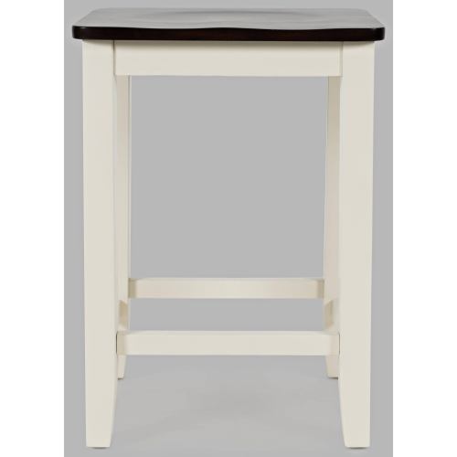 BBB22463843 Jofran Asbury Park Autumn Brown/White Backless Saddle Stool - Set of 2