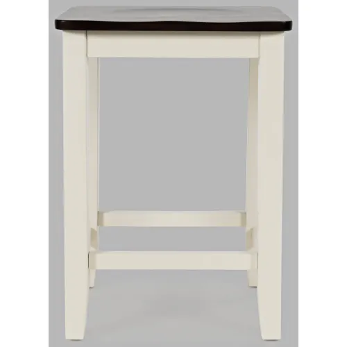 BBB22463843 Jofran Asbury Park Autumn Brown/White Backless Saddle Stool - Set of 2