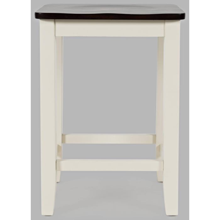 BBB22463843 Jofran Asbury Park Autumn Brown/White Backless Saddle Stool - Set of 2