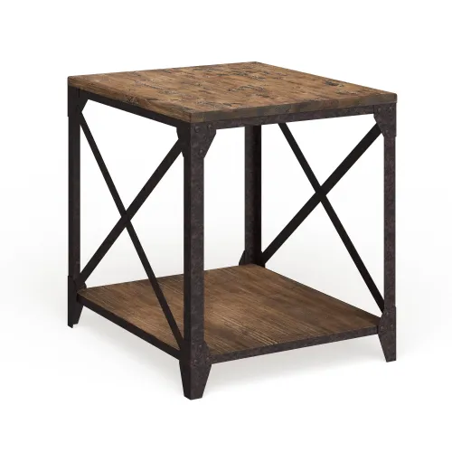BBB19681432 Carbon Loft Michael Distressed Pine Wood End Table
