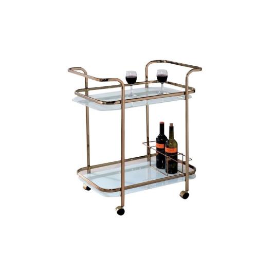 BBB25137088 Bowery Hill Glass Bar Cart in Champagne