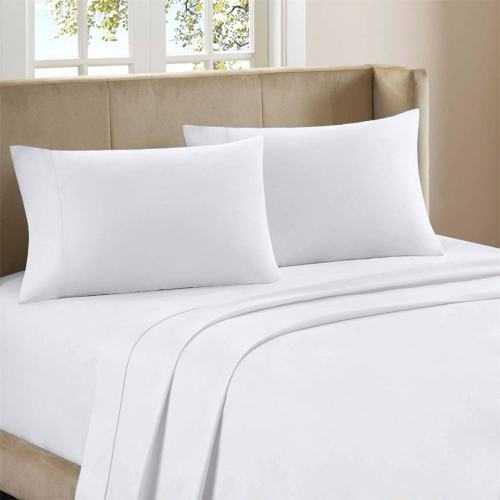BBB22854462 Purity Home Percale Weave Deep Pocket Organic Cotton Sheet Set Twin Artic White