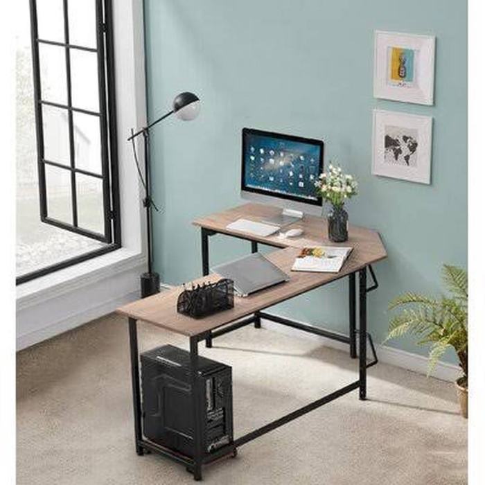 BBB25561487 Abou L-Shape Desk Trent Austin Design Color: Light Brown
