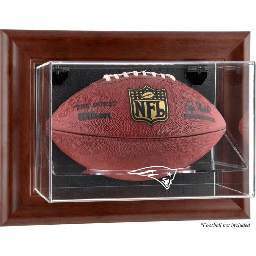 BBB17812343 New England Patriots Brown Framed Wall Mounted Logo Football Case
