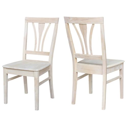 BBB22651685 International Concepts C-918P Seating Unfinished Wood Set of Two Fanback Chairs